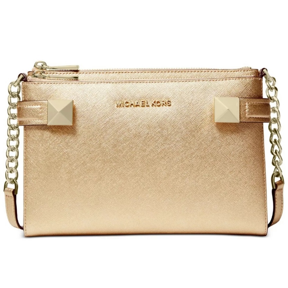 Michael Kors Karla metallic leather crossbody bag